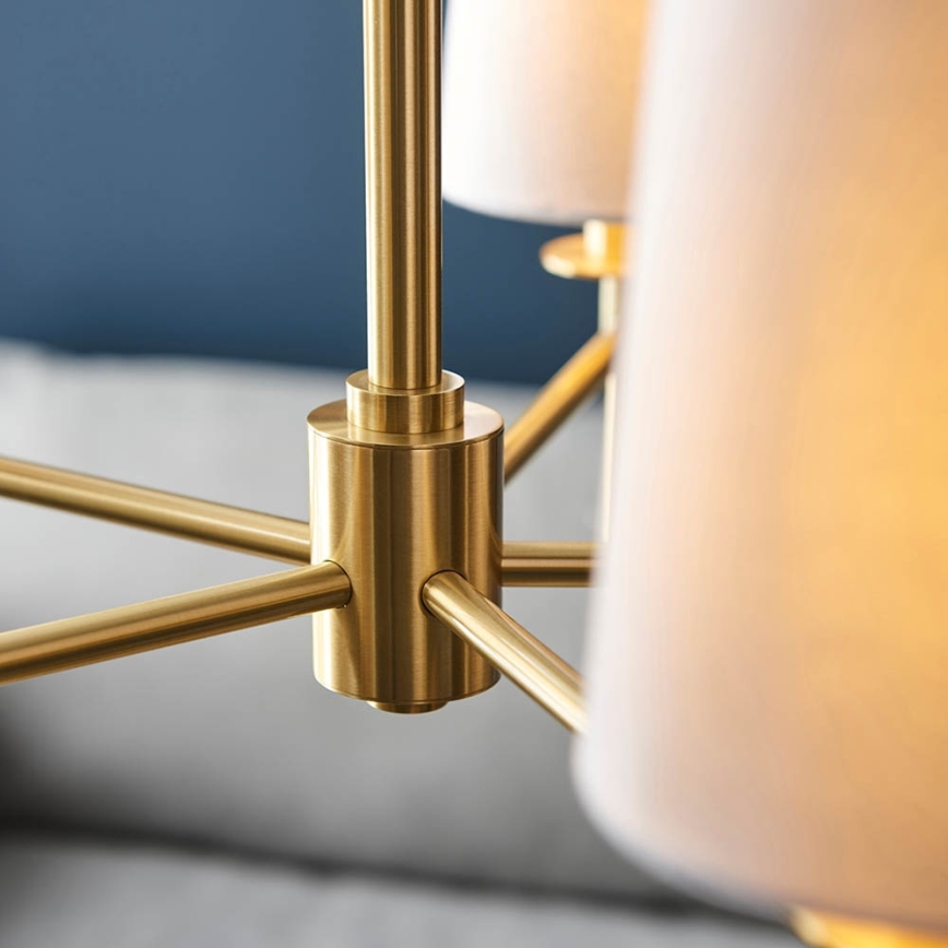 Endon 99458 - Lustre suspendu à chaîne 5xE14/6W/230V doré/blanc