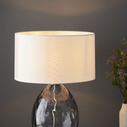 Endon 99581 - Lampe de table dimmable ERIN 1xE27/10W/230V crème/chrome mat/noir fumé