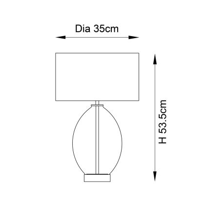 Endon 99581 - Lampe de table dimmable ERIN 1xE27/10W/230V crème/chrome mat/noir fumé