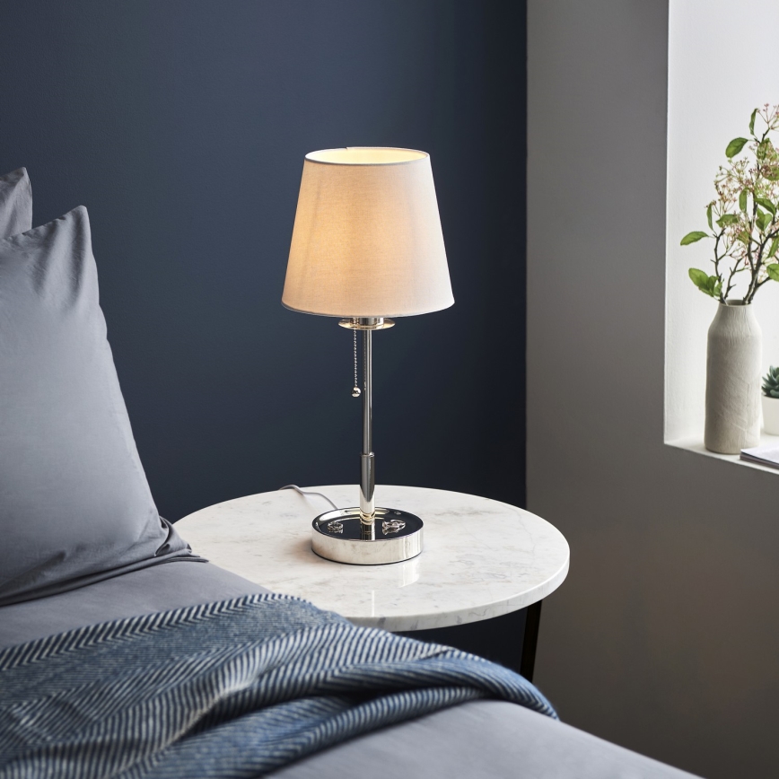 Endon 99596 - Lampe de table 1xE27/10W/230V blanche/chrome brillant