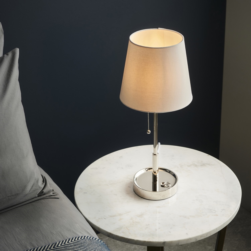 Endon 99596 - Lampe de table 1xE27/10W/230V blanche/chrome brillant