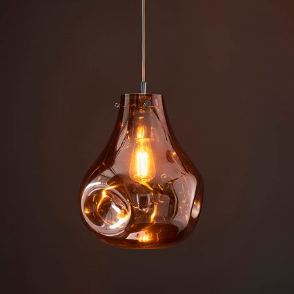 Endon 99790 - Suspension sur câble EUROPA 1xE27/10W/230V marron fumé