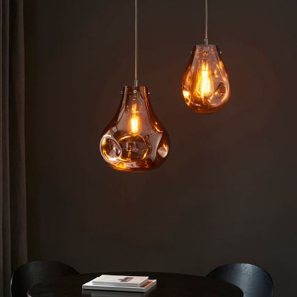 Endon 99790 - Suspension sur câble EUROPA 1xE27/10W/230V marron fumé