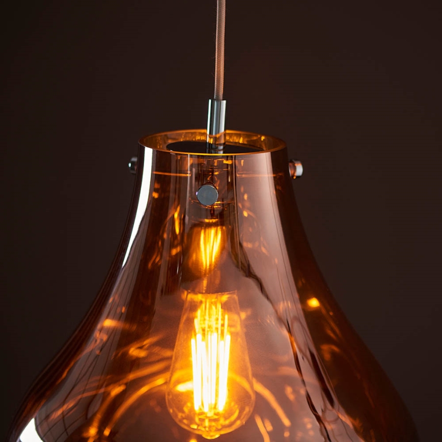 Endon 99790 - Suspension sur câble EUROPA 1xE27/10W/230V marron fumé