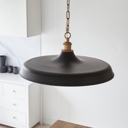 Endon 99998 - Lustre à chaîne SABIAN 1xE27/10W/230V noir/doré