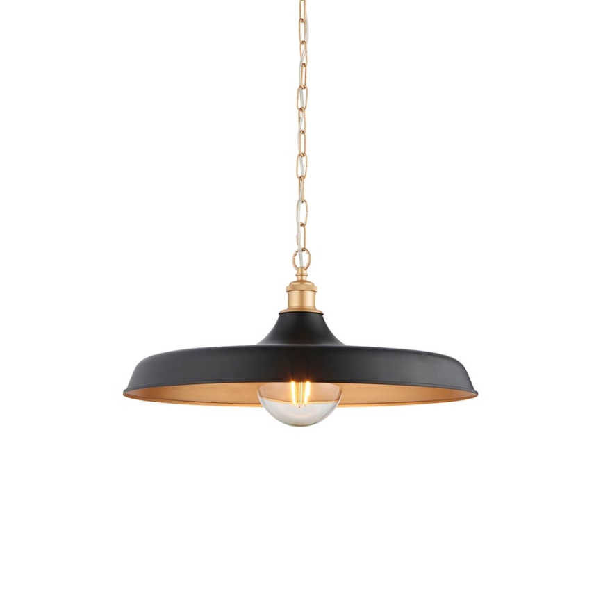 Endon 99998 - Lustre à chaîne SABIAN 1xE27/10W/230V noir/doré
