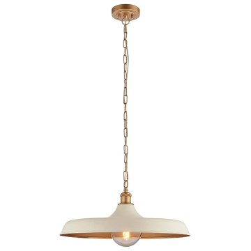 Endon 99999 - Lustre suspendu avec chaîne SABIAN 1xE27/10W/230V crème/doré