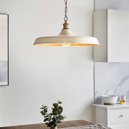 Endon 99999 - Lustre suspendu avec chaîne SABIAN 1xE27/10W/230V crème/doré