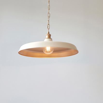 Endon 99999 - Lustre suspendu avec chaîne SABIAN 1xE27/10W/230V crème/doré