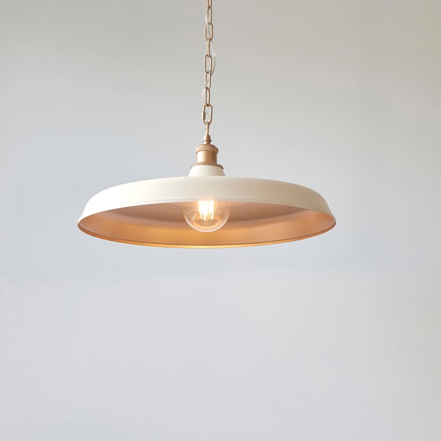 Endon 99999 - Lustre suspendu avec chaîne SABIAN 1xE27/10W/230V crème/doré