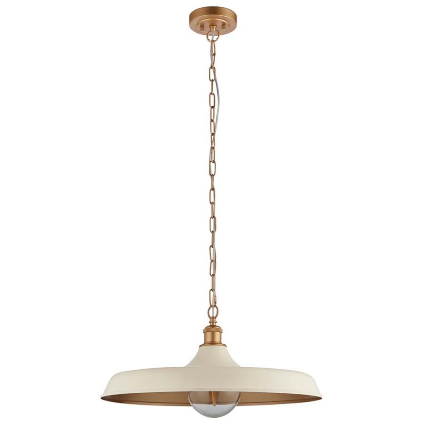 Endon 99999 - Lustre suspendu avec chaîne SABIAN 1xE27/10W/230V crème/doré