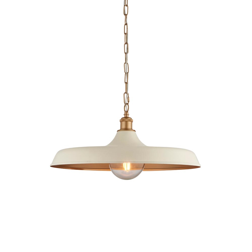 Endon 99999 - Lustre suspendu avec chaîne SABIAN 1xE27/10W/230V crème/doré