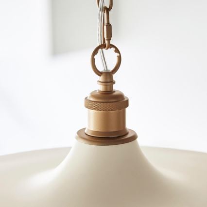 Endon 99999 - Lustre suspendu avec chaîne SABIAN 1xE27/10W/230V crème/doré