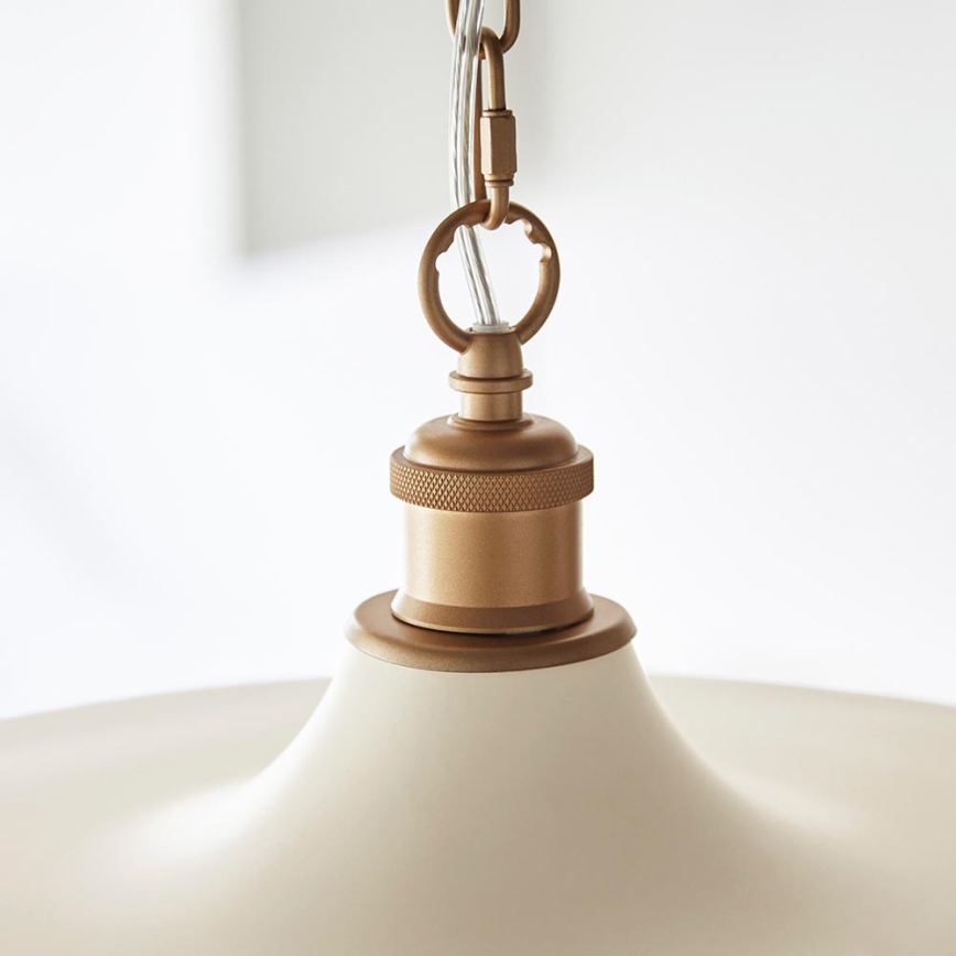Endon 99999 - Lustre suspendu avec chaîne SABIAN 1xE27/10W/230V crème/doré