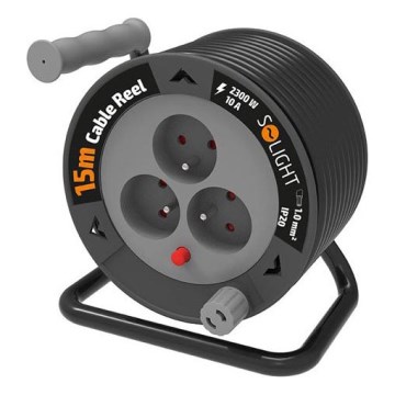 Enrouleur de câble avec 3 prises — 12 m