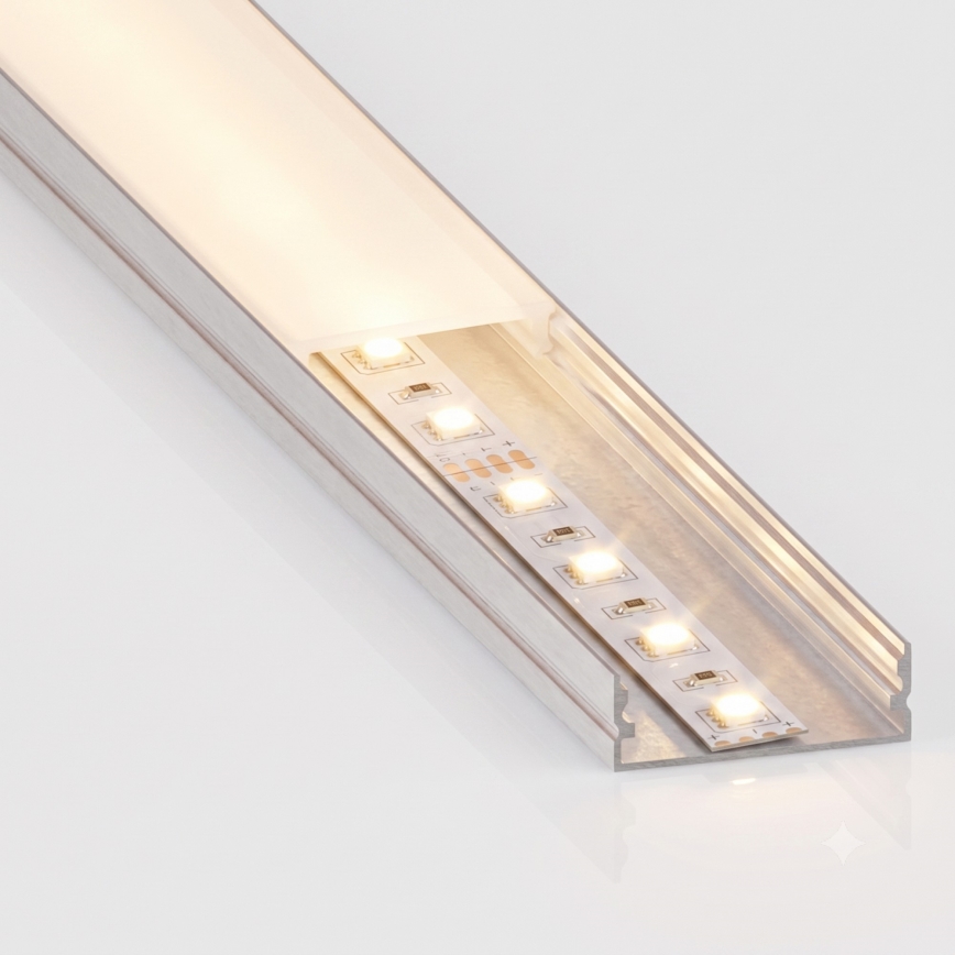KIT 1x ruban LED MYLIVING LIGHTSTRIP LED/22W/230V 5 m + 5x profil encastrable 1 m argent/blanc