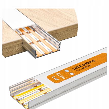 KIT 1x ruban LED MYLIVING LIGHTSTRIP LED/22W/230V 5 m + 5x profil encastrable 1 m argent/blanc