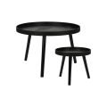 Ensemble de 2 tables basses VERDE Ø 60 et 38 cm, noires