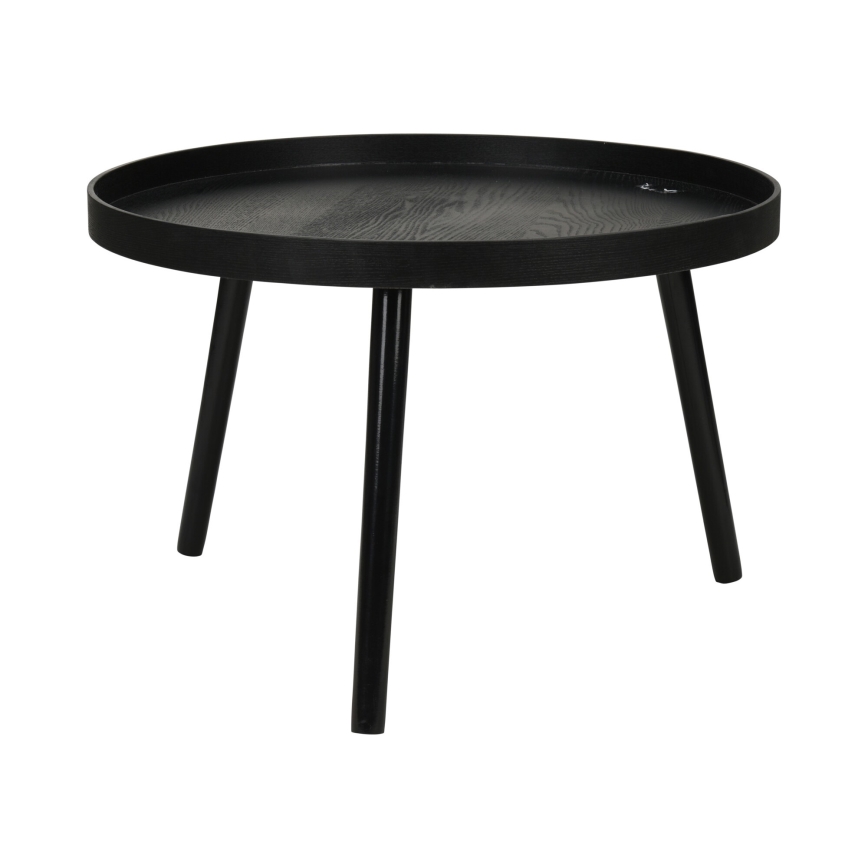 Ensemble de 2 tables basses VERDE Ø 60 et 38 cm, noires