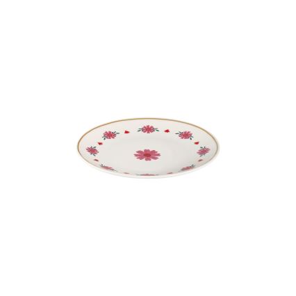 Ensemble de 24 pièces, blanc/rouge/vert, en porcelaine