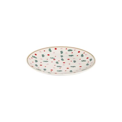 Ensemble de 24 pièces, blanc/rouge/vert, en porcelaine
