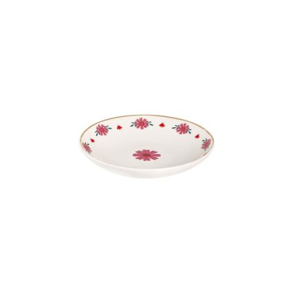 Ensemble de 24 pièces, blanc/rouge/vert, en porcelaine