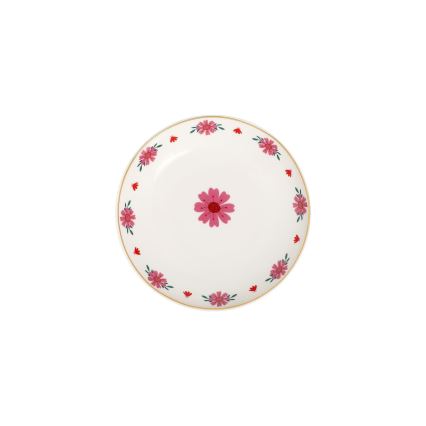 Ensemble de 24 pièces, blanc/rouge/vert, en porcelaine