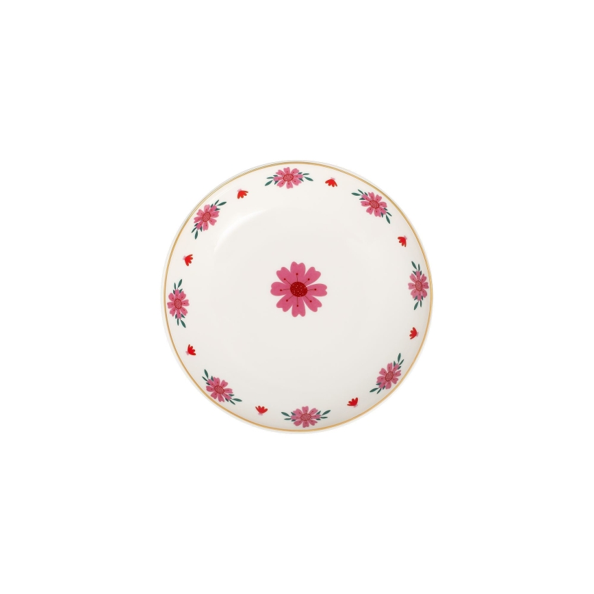 Ensemble de 24 pièces, blanc/rouge/vert, en porcelaine