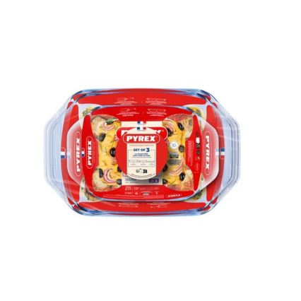 Ensemble de 3 plats à four PYREX (1,4 l / 3 l / 4 l)
