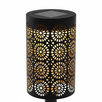 Ensemble de 4 lampes solaires LED DECOR, 1,2 V, 150 mAh, 3000 K (blanc chaud), 39 cm, IP44, noir