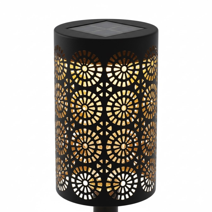 Ensemble de 4 lampes solaires LED DECOR, 1,2 V, 150 mAh, 3000 K (blanc chaud), 39 cm, IP44, noir
