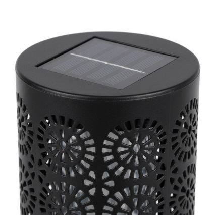 Ensemble de 4 lampes solaires LED DECOR, 1,2 V, 150 mAh, 3000 K (blanc chaud), 39 cm, IP44, noir
