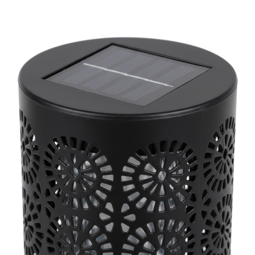 Ensemble de 4 lampes solaires LED DECOR, 1,2 V, 150 mAh, 3000 K (blanc chaud), 39 cm, IP44, noir