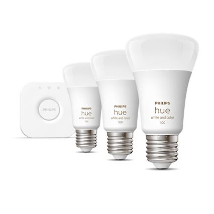 Ensemble de base Philips Hue WHITE AND COLOR AMBIANCE 3xE27/9W/230V 2000-6500K + dispositif d