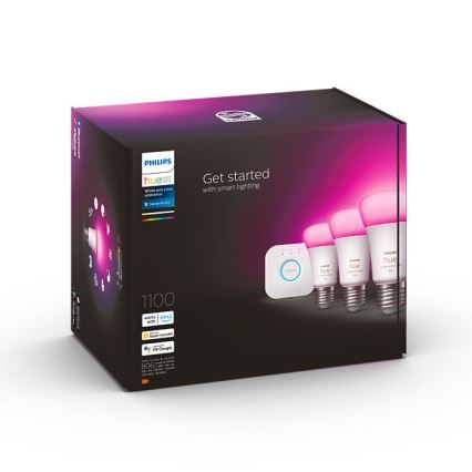 Ensemble de base Philips Hue WHITE AND COLOR AMBIANCE 3xE27/9W/230V 2000-6500K + dispositif d