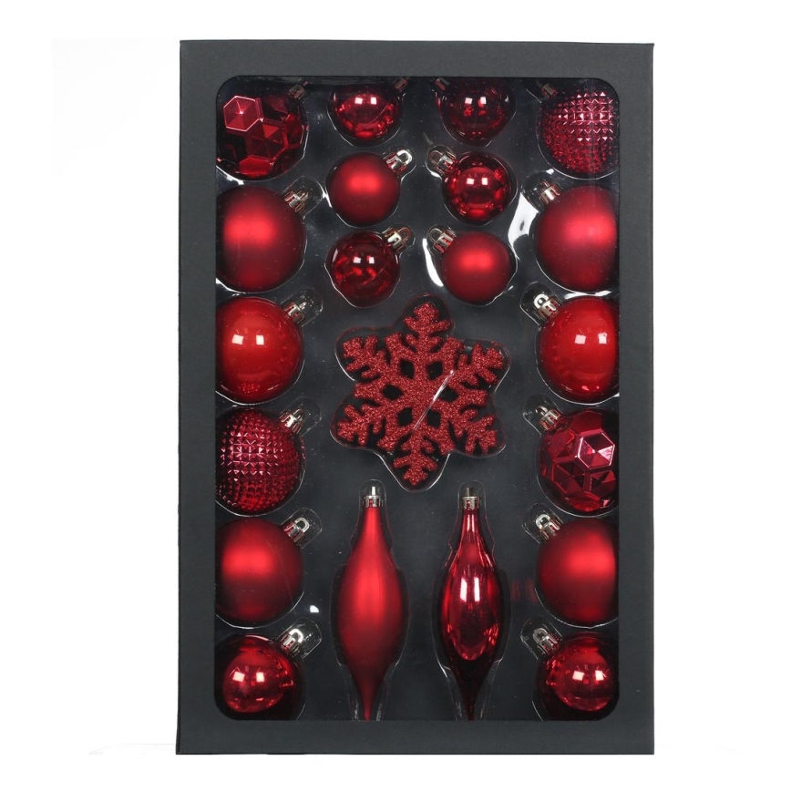 Ensemble de décorations de Noël 25 pcs rouge