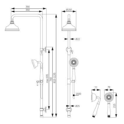 Ensemble de douche AEROSKOBING en laiton