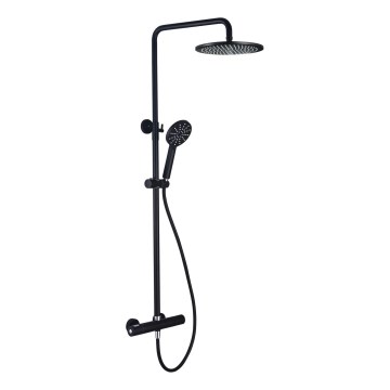 Ensemble de douche DRAGOR avec mitigeur thermostatique, finition noir mat