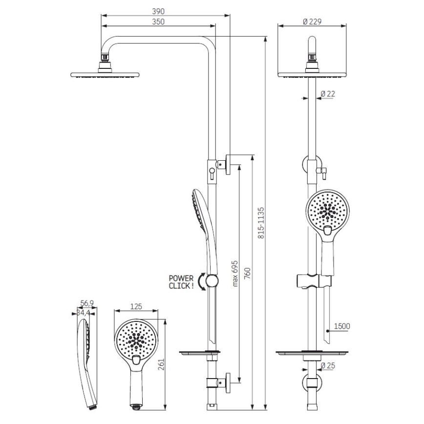 Ensemble de douche MARTOFTE noir