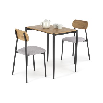 Ensemble de repas NANDO 84x54 cm gris/marron/noir