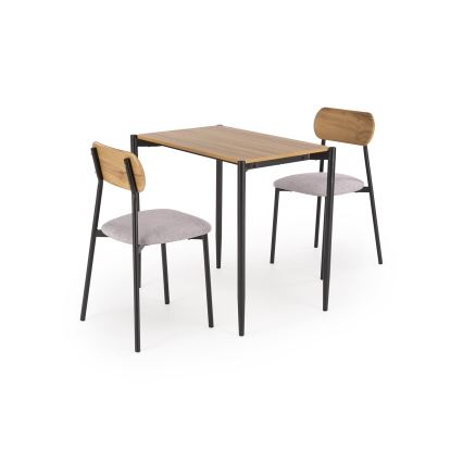 Ensemble de repas NANDO 84x54 cm gris/marron/noir