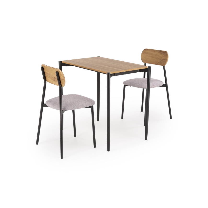 Ensemble de repas NANDO 84x54 cm gris/marron/noir