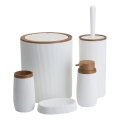 Ensemble de salle de bain ALISON 5 pce blanc/marron