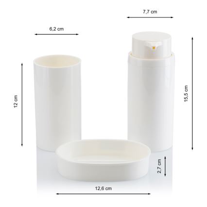 Ensemble de salle de bain CARMEN 5 pce blanc