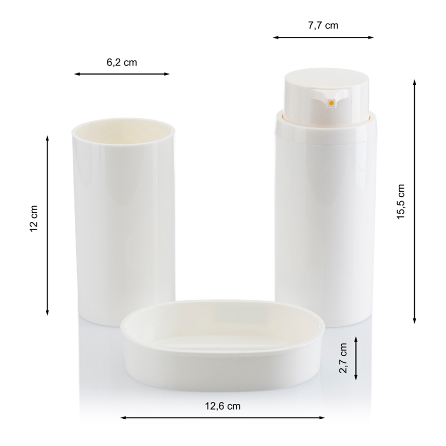 Ensemble de salle de bain CARMEN 5 pce blanc