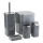 Ensemble de salle de bain GRIS 5 pce gris/chrome brillant