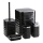 Ensemble de salle de bain WAVE 5 pce noir/chrome brillant