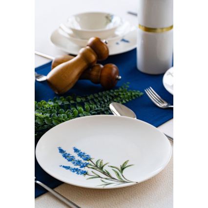 Ensemble de table 18 pièces en porcelaine, blanc/bleu/vert