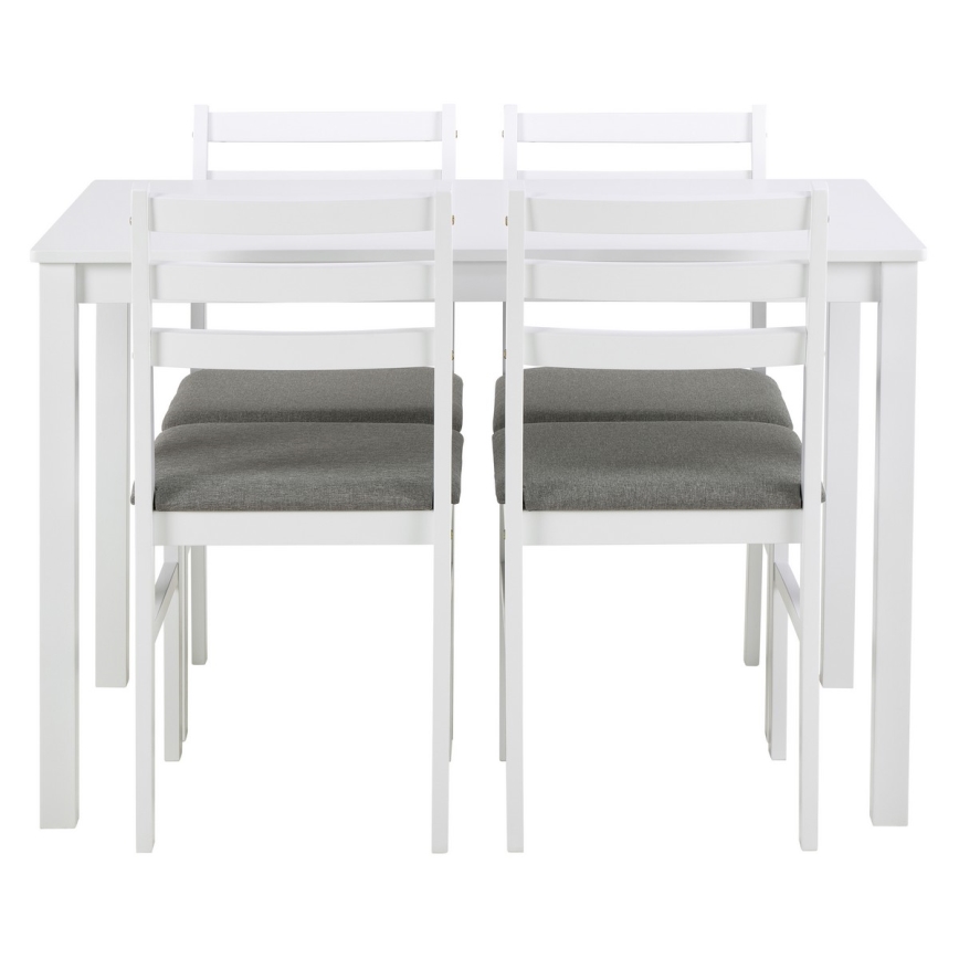 Ensemble de table et 4 chaises de salle à manger EMILY blanc
