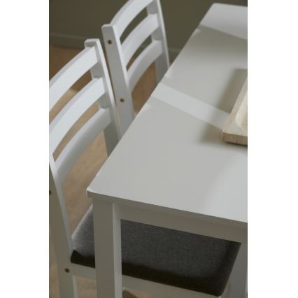 Ensemble de table et 4 chaises de salle à manger EMILY blanc